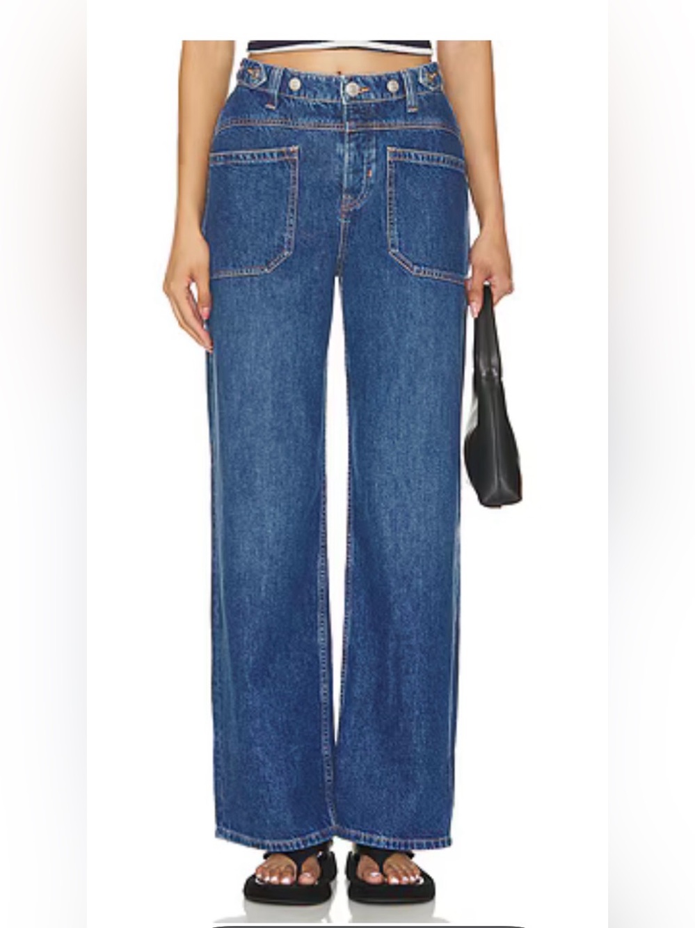 We The Free Jeans Palmer Cuff Vintage High-Rise Wide Leg Free People Revolve - Picture 2 of 14